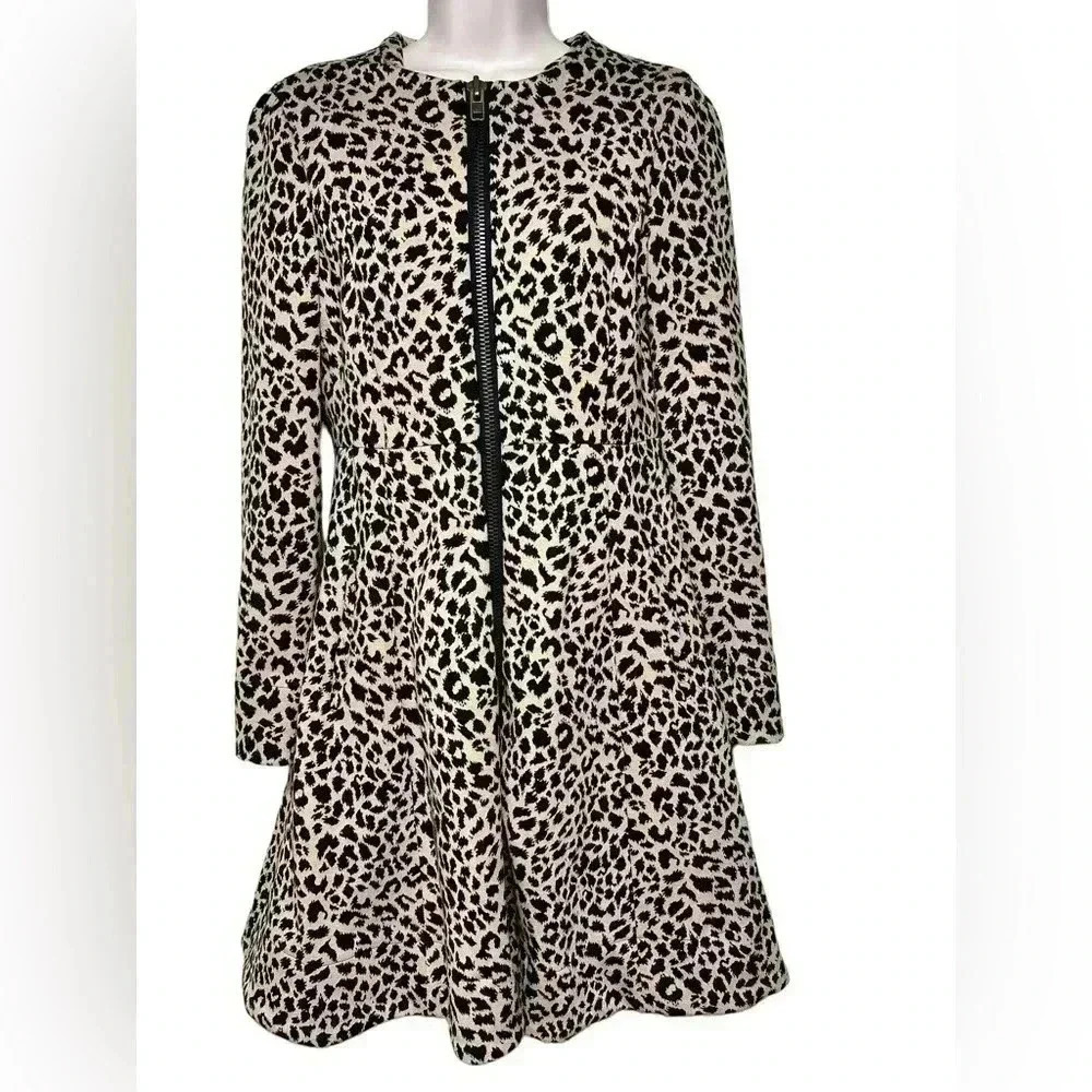 Grace Dane Lewis Leopard Print Flared Dress Coat – Size 4
